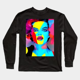 Pop Art Fashion Model Long Sleeve T-Shirt